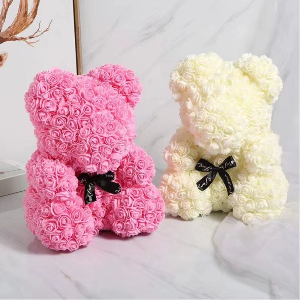 New PE Foam Rose Bear Teddy Bear Anniversary Valentine'S Day Gift 25Cm Wedding Party Decoration Mother'S Day